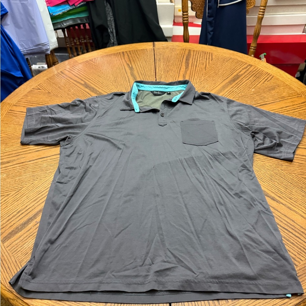 Walter Hagen Gray and Teal Polo Shirt
